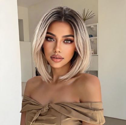 Wholesale 13x6 Lace Front Bob Wig for Women, Breathable Mesh Full Head Wig European Style Multiple Colors Available