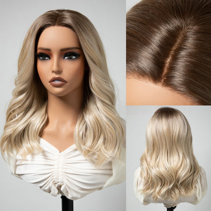 Wholesale Hand-Tied Full HD Lace Wig, Platinum Ombre Long Body Wave Pre Plucked Hairline Hollywood Style Wig for Women