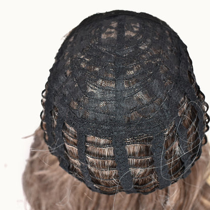 Wholesale synthetic full wigs for women with long curly hair, breathable rose net cap, suitable for daily wear