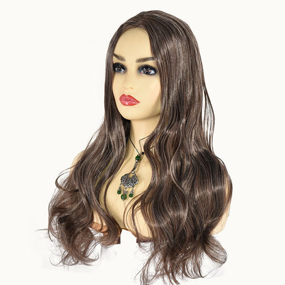 Wholesale synthetic full wigs for women with long curly hair, breathable rose net cap, suitable for daily wear