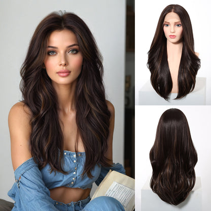 Wholesale New 13×6 Fully Hand-Tied Ombre Brown Lace Wig, Premium Japanese Heat Resistant Synthetic Fiber