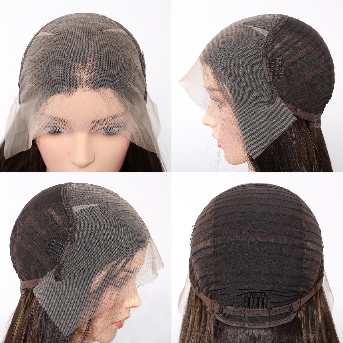 Wholesale New 13×6 Fully Hand-Tied Ombre Brown Lace Wig, Premium Japanese Heat Resistant Synthetic Fiber