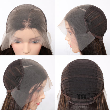 Wholesale New 13×6 Fully Hand-Tied Ombre Brown Lace Wig, Premium Japanese Heat Resistant Synthetic Fiber