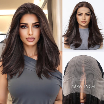 Wholesale New 13×6 Fully Hand-Tied Ombre Brown Lace Wig, Premium Japanese Heat Resistant Synthetic Fiber