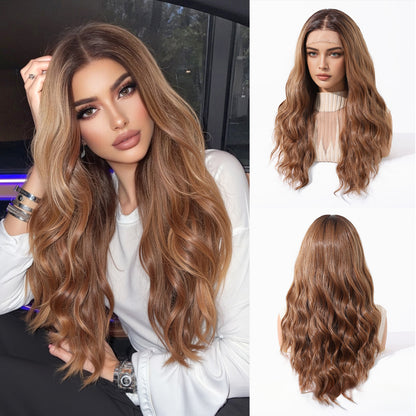 Wholesale New 13×6 Fully Hand-Tied Ombre Brown Lace Wig, Premium Japanese Heat Resistant Synthetic Fiber