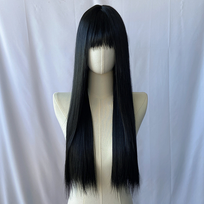 Light brown short straight high-temperature resistant chemical fiber wigs, factory wholesale