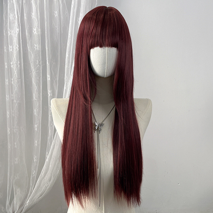 Light brown short straight high-temperature resistant chemical fiber wigs, factory wholesale