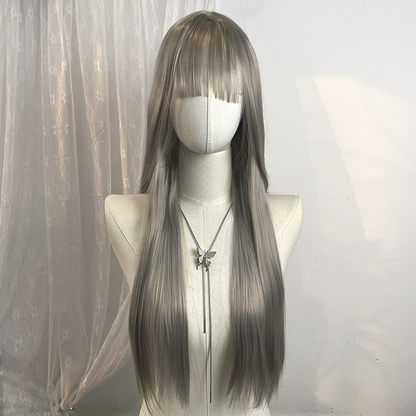 Light brown short straight high-temperature resistant chemical fiber wigs, factory wholesale