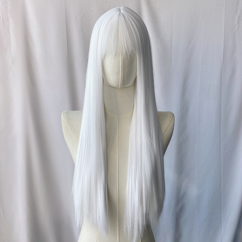 Light brown short straight high-temperature resistant chemical fiber wigs, factory wholesale