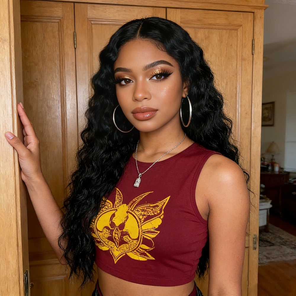Wholesale Women Black Long Afro‑Inspired Kinky Micro‑Curly Full‑Head Heat‑Resistant Wig