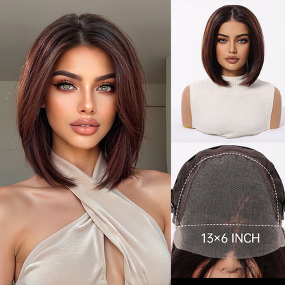 Wholesale 13x6 Lace Front Bob Wig for Women, Breathable Mesh Full Head Wig European Style Multiple Colors Available