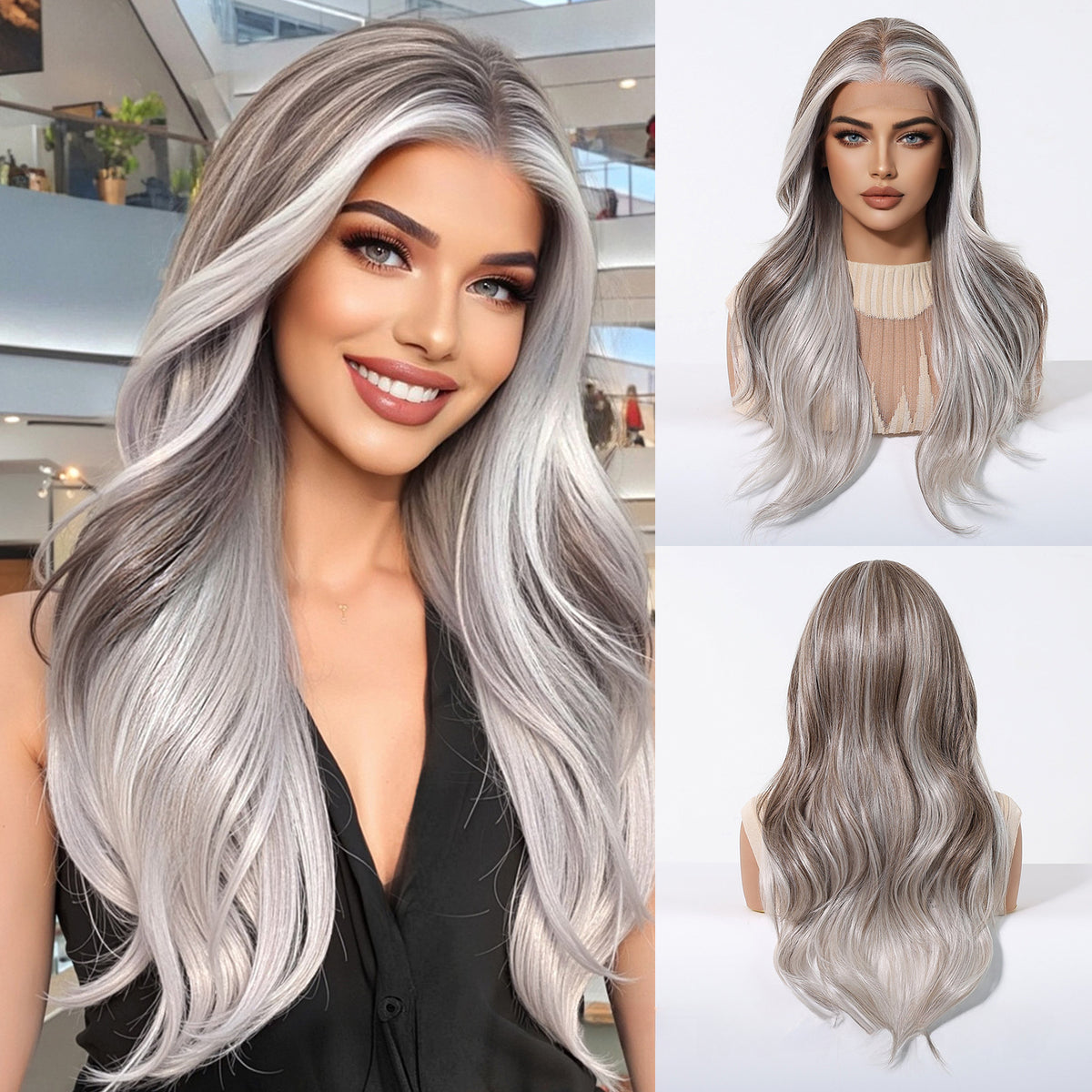 Wholesale New 13×6 Fully Hand-Tied Ombre Brown Lace Wig, Premium Japanese Heat Resistant Synthetic Fiber