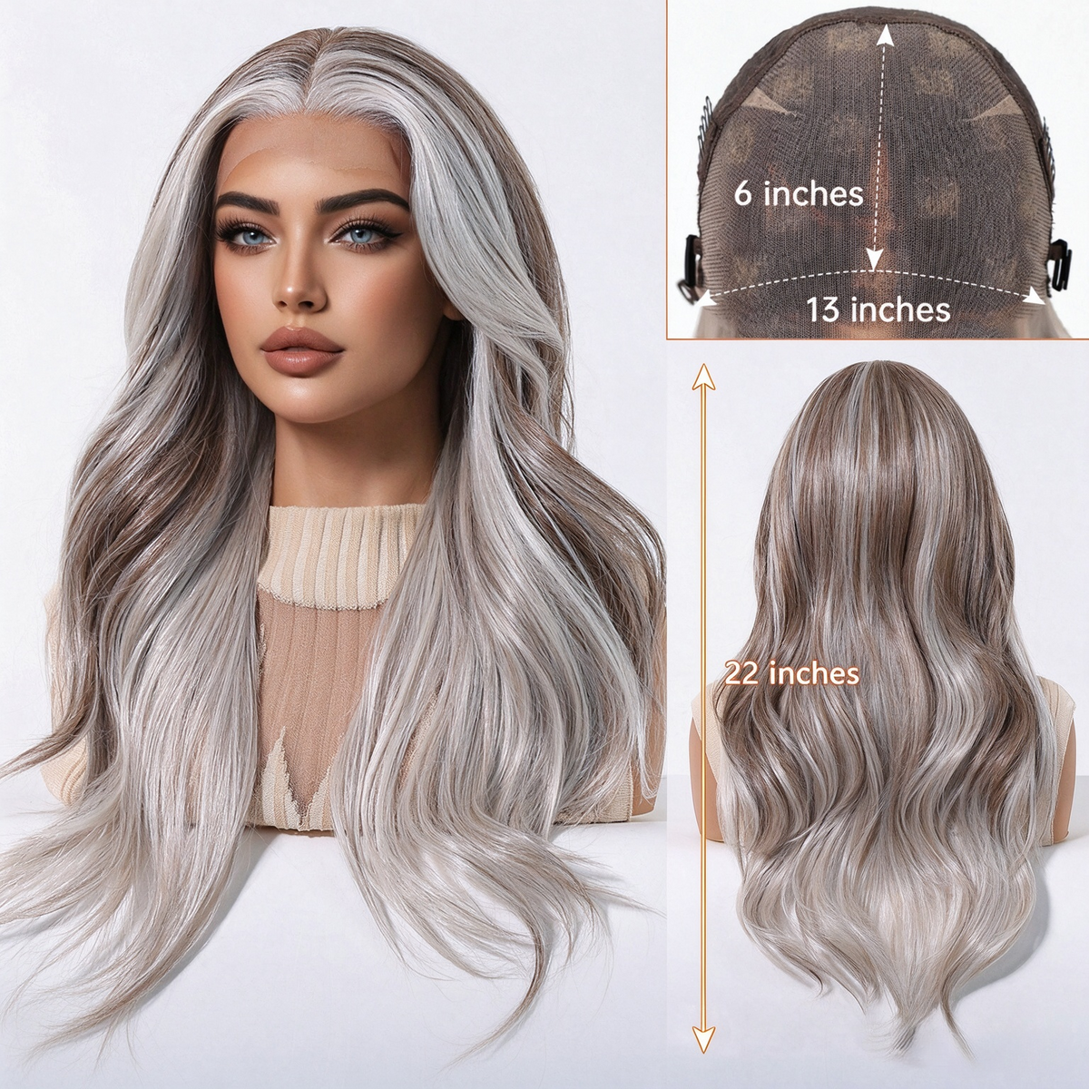 Wholesale New 13×6 Fully Hand-Tied Ombre Brown Lace Wig, Premium Japanese Heat Resistant Synthetic Fiber