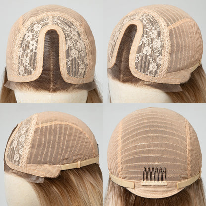Wholesale Hand-Tied Full HD Lace Wig, Platinum Ombre Long Body Wave Pre Plucked Hairline Hollywood Style Wig for Women