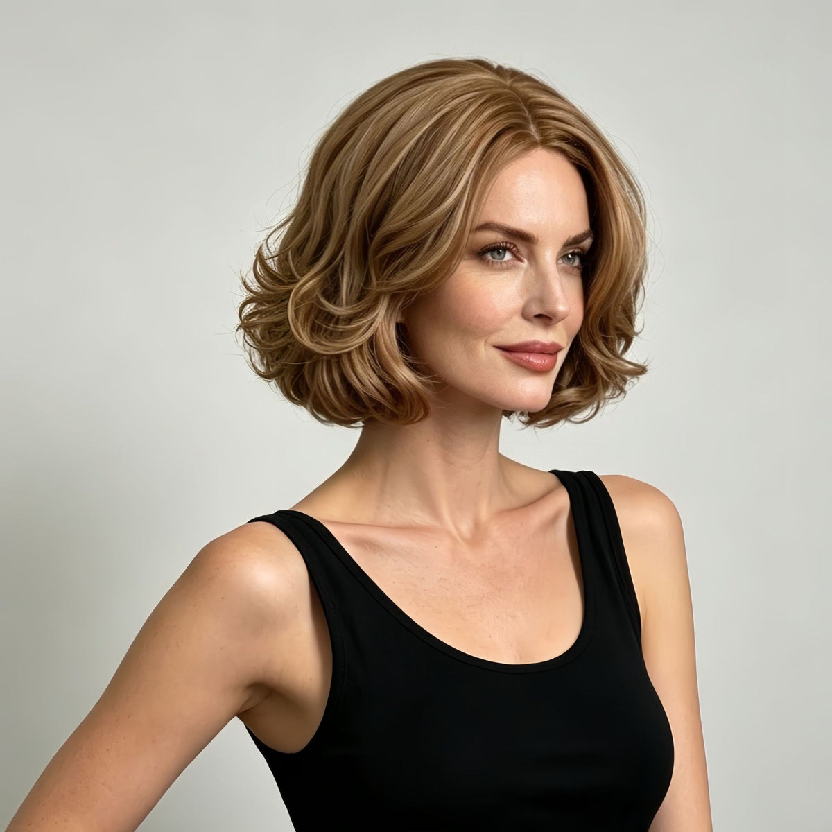 Wholes New‑Arrival Women Blonde Short Curly Full‑Head Wig, Heat‑Resistant Synthetic Fashion Wig